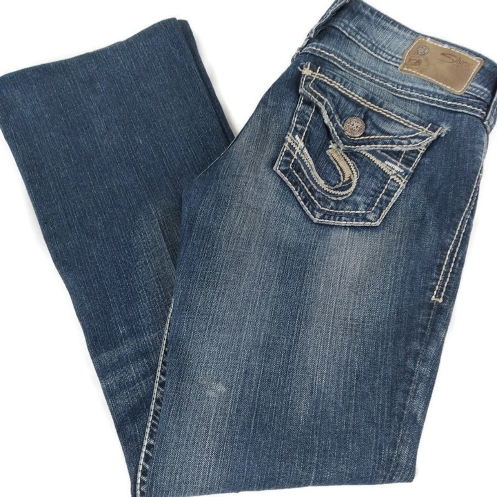 Silver Suki Surplus Distressed Denim Bootcut Jeans